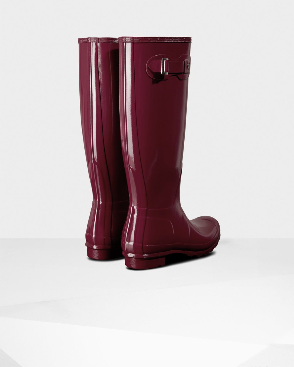 Hunter Original Gloss Tall Rain Boots - Shop Womens Claret/Red - MXVDCE864